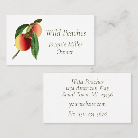 支店に使用する名刺の桃 名刺 (正面/裏面)