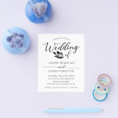 支店ミニマル予算結婚式招待状 チラシ (シングル)