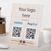 支払いベンモPayPal QRコードCashappにロゴスキャンを追加 台座サイン (インサイチュ)