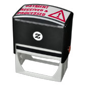 「支払い受領および処理済み」および警告アイコン セルフインキングスタンプ (商品)