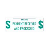 「支払い受領および処理」ゴム印 セルフインキングスタンプ (デザイン)