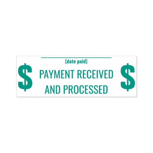 「支払い受領および処理」ゴム印 セルフインキングスタンプ (デザイン)