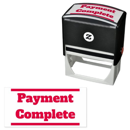 「支払い完了」とライ無地のンゴム印 セルフインキングスタンプ (インサイチュ)