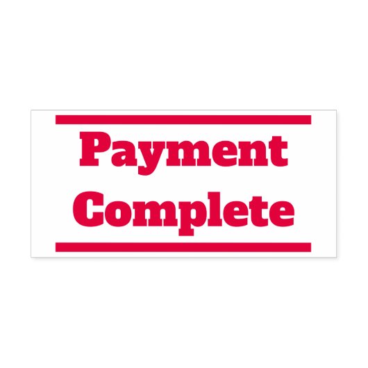 「支払い完了」とライ無地のンゴム印 セルフインキングスタンプ (デザイン)