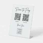 支払い方法 | スクリプエレガントトスキャン可能なQRコード 台座サイン (正面)