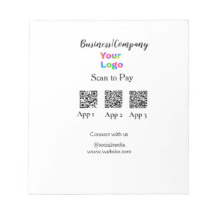 支払いQRコード ビジネス ロゴ ソーシャル メディア ノートパッド
