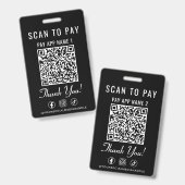 支払うためにスキャン 2 支払いQRコード ソーシャルメディア バッジ (正面&裏面)