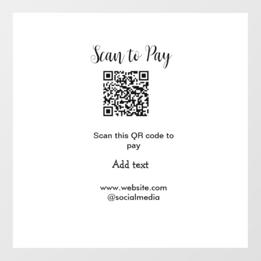 支払うためにスキャンQRコードウェブサイトのメール詳細を追加 ウィンドウサイン (シート)