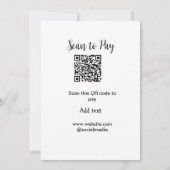 支払うためにスキャンQRコードウェブサイトのメール詳細を追加 招待状 (裏面)