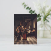 『支払う女主人』(原題: Paying the Hostess)- ピーテル・デ・ホーホ ポストカード (スタンド正面)