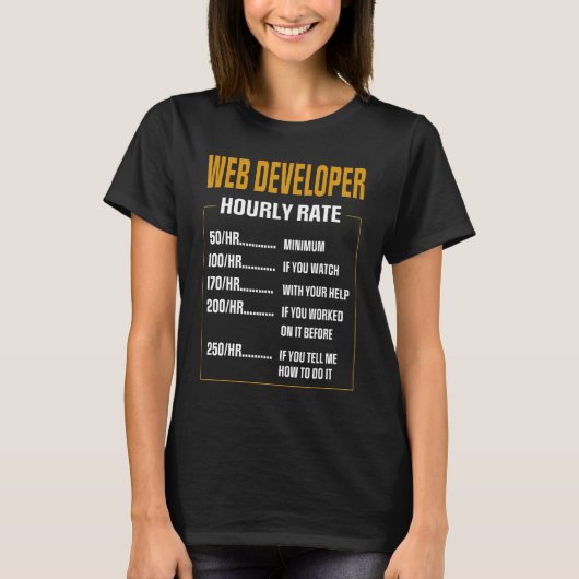 支払くもの巣開発者ことわざくもの巣開発者 Tシャツ (正面)