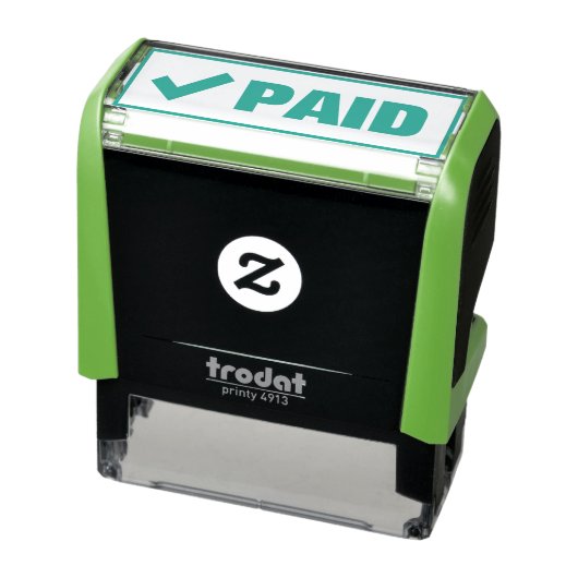 支払われた緑のチェックマーク付き営業所の請求書 セルフインキングスタンプ (商品)