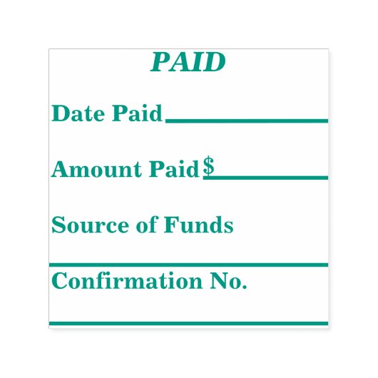 支払情報を含む支払済の自己手書きスタンプ セルフインキングスタンプ (デザイン)