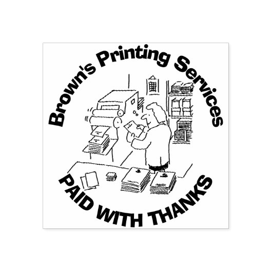 支払感謝していい。プリンタ印刷サービス ラバースタンプ (インプリント)