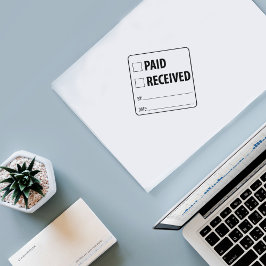 支払済み/受信済み、1回に2回 ラバースタンプ