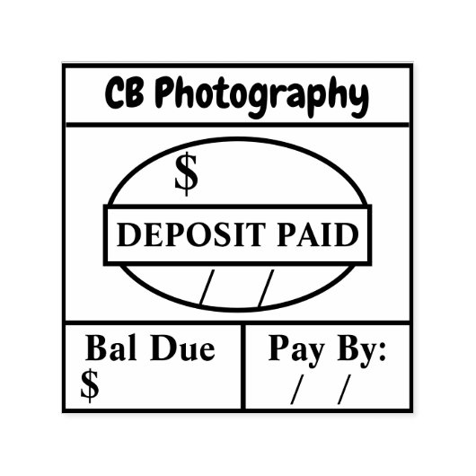 支払済み/支払い済みの銀行振込パーソナライズされた セルフインキングスタンプ (デザイン)