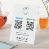 支払2つのQRコード |スキャンして支払う |会社のロゴ 台座サイン (インサイチュ)