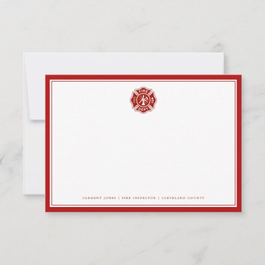 支持される火の救助|のマルタ十字|の赤 ノートカード (正面)