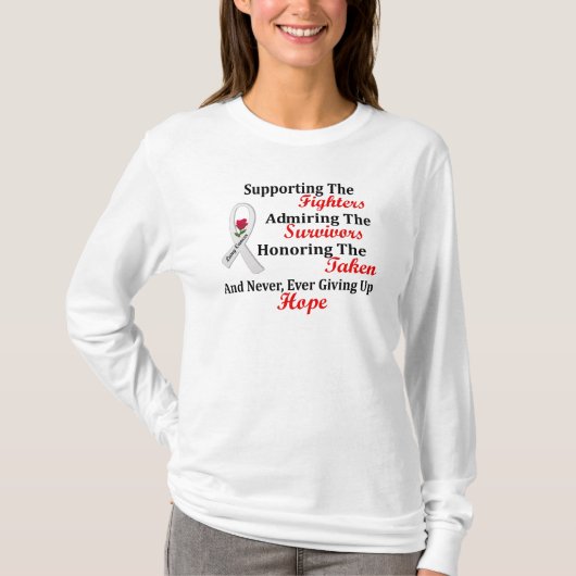 支持の賞賛2肺癌に名誉を与えます Tシャツ (正面)