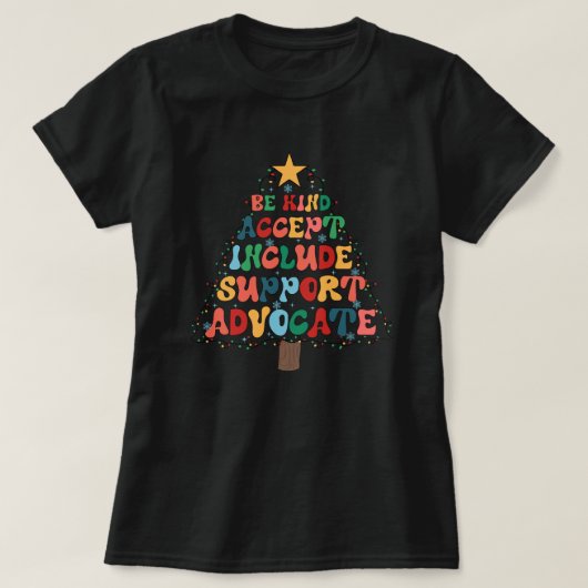 支持を支持する人々を含め親切に受け入れる Tシャツ (デザイン正面)