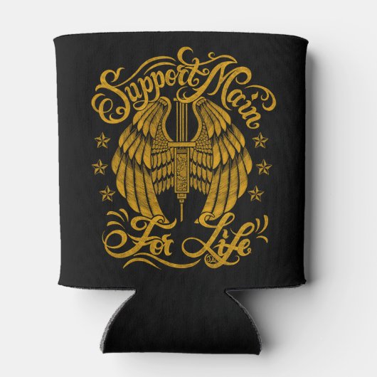 支持メインイエローシリンジウイングバイクもしくは自転車に乗る人 缶クーラー (裏面)