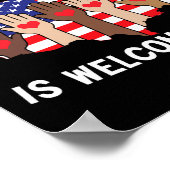支援のためのアメリカ国旗を皆が歓迎 ポスター (角)