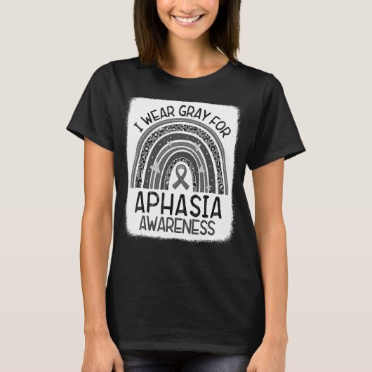 支援スクワッドI衣服グレイ失語認識度Wo Tシャツ (正面)