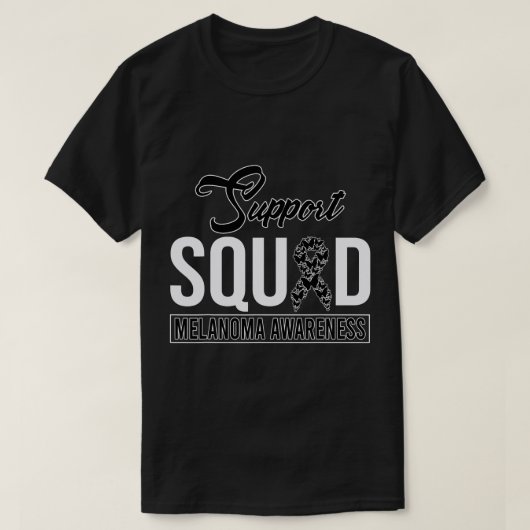 支援分隊メラノーマ皮膚がん認識度日S Tシャツ (デザイン正面)