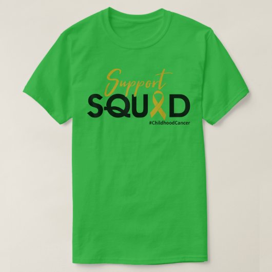 支援班 – 小児がん認識度3597 Tシャツ (デザイン正面)