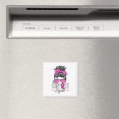 支援班Messy Bun乳がん認識度 マグネット (インサイチュ (食洗機))