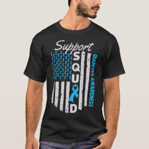 支援部隊USA国旗Type 2 Type 1 Diabetes Awar Tシャツ