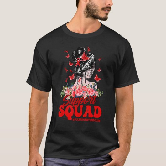 支援隊メッシーバンレッドリボン肺記号 Tシャツ (正面)