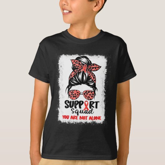 支援隊メッシーBun Red戦士の血液がんA Tシャツ (正面)