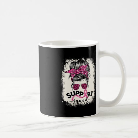 支援隊Messy Bun乳がん認識度Pi コーヒーマグカップ (右)