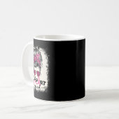 支援隊Messy Bun乳がん認識度Pi コーヒーマグカップ (正面左)