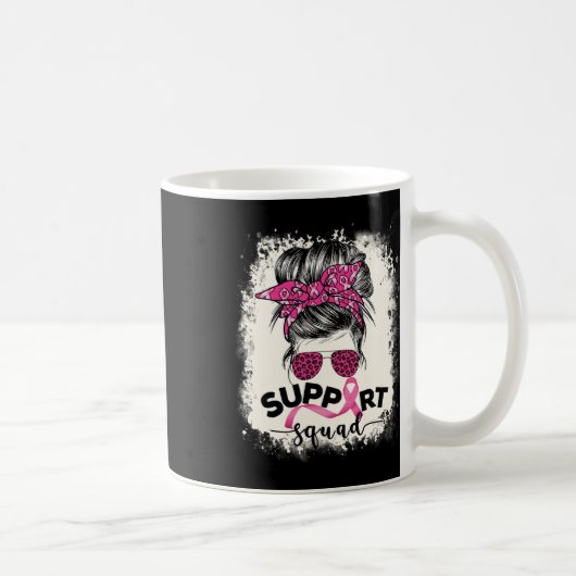 支援隊Messy Bun乳がん認識度Pi コーヒーマグカップ (右)