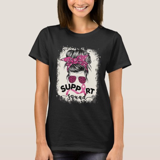 支援隊Messy Bun乳がん認識度Pi Tシャツ (正面)