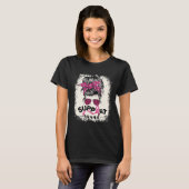支援隊Messy Bun乳がん認識度Pi Tシャツ (正面フル)