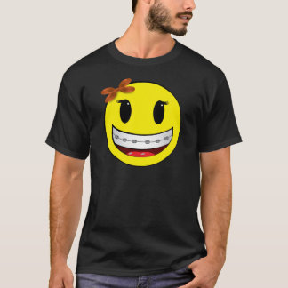 支柱が付いている顔-女の子 Tシャツ