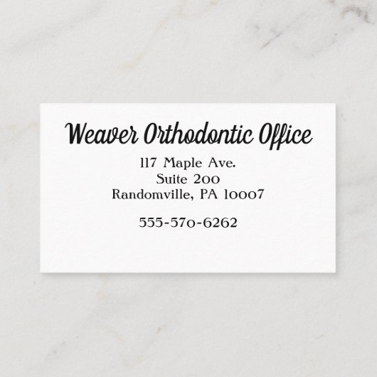 支柱の歯科矯正医のかわいい動物 予約カード (裏面)