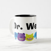 支柱の歯科矯正医のパーソナライズな動物 ツートーンマグカップ (正面左)