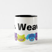 支柱の歯科矯正医のパーソナライズな動物 ツートーンマグカップ (中央)