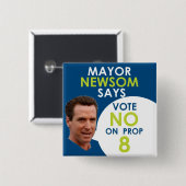 支柱8のNewsom Says市長! 缶バッジ (正面&裏面)