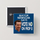 支柱8のNewsom Says市長! 缶バッジ (正面&裏面)