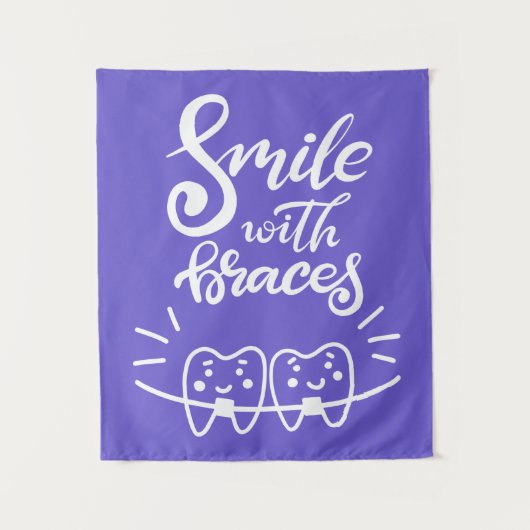 支柱|の微笑の歯を搭載するスマイル タペストリー (正面)