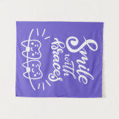 支柱|の微笑の歯を搭載するスマイル タペストリー (正面(横))