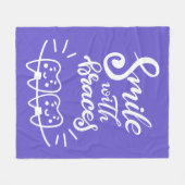 支柱|の微笑の歯を搭載するスマイル フリースブランケット (正面(横))