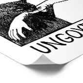 支配されなくなる – 黒猫のかみつく手おもしろい ポスター (角)