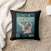 支配またはダウンレトロウォーターポロプレーヤーヴィンテージS クッション (ブランケット)