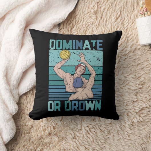 支配またはダウンレトロウォーターポロプレーヤーヴィンテージS クッション (ブランケット)